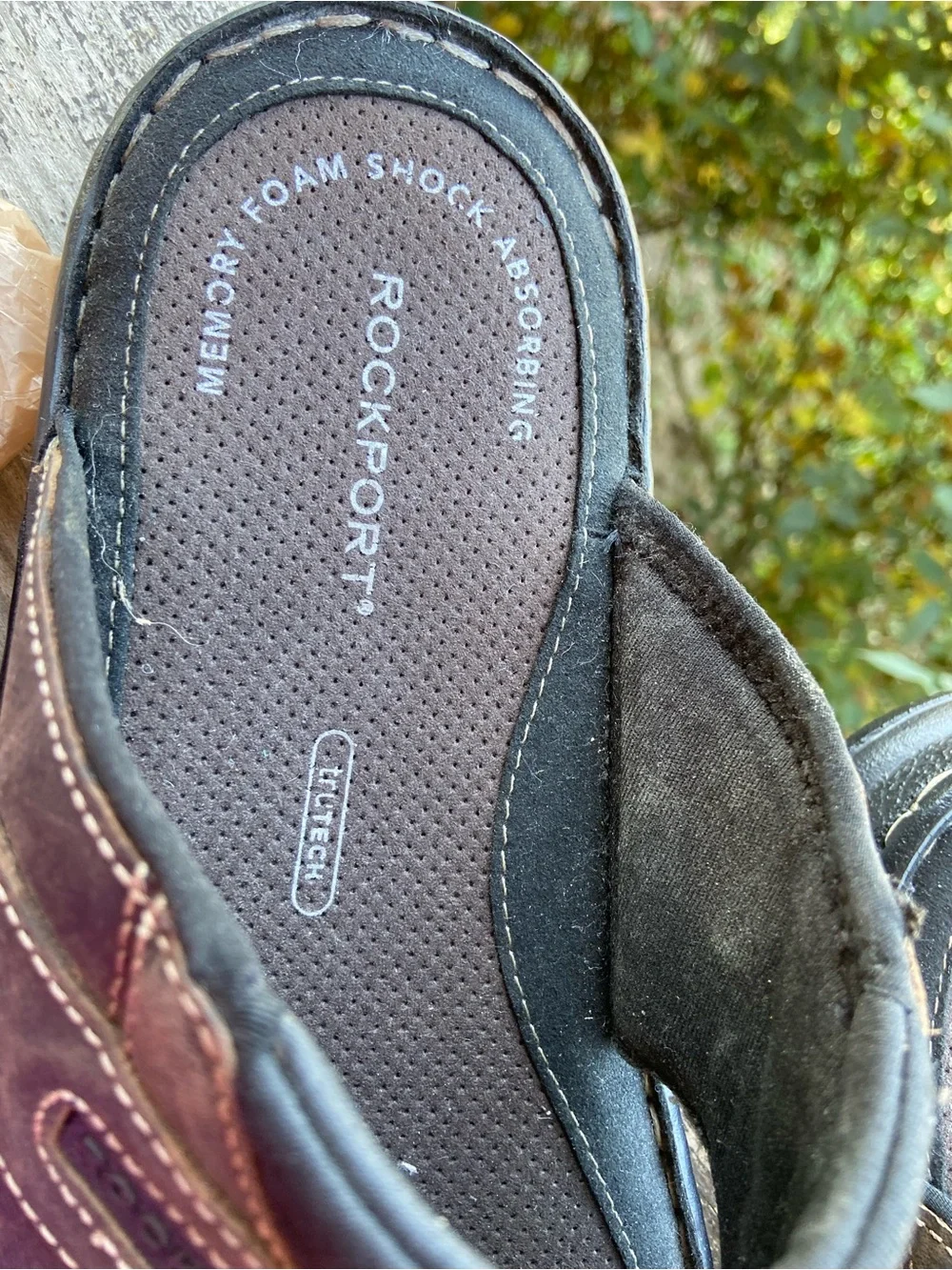 Rockport Men’s Dark Brown Leather Slide Sandals